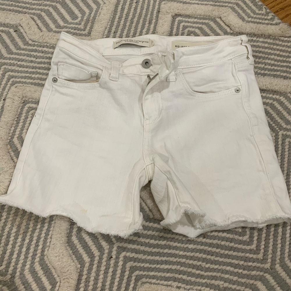 White jeans shorts from Anthropologie